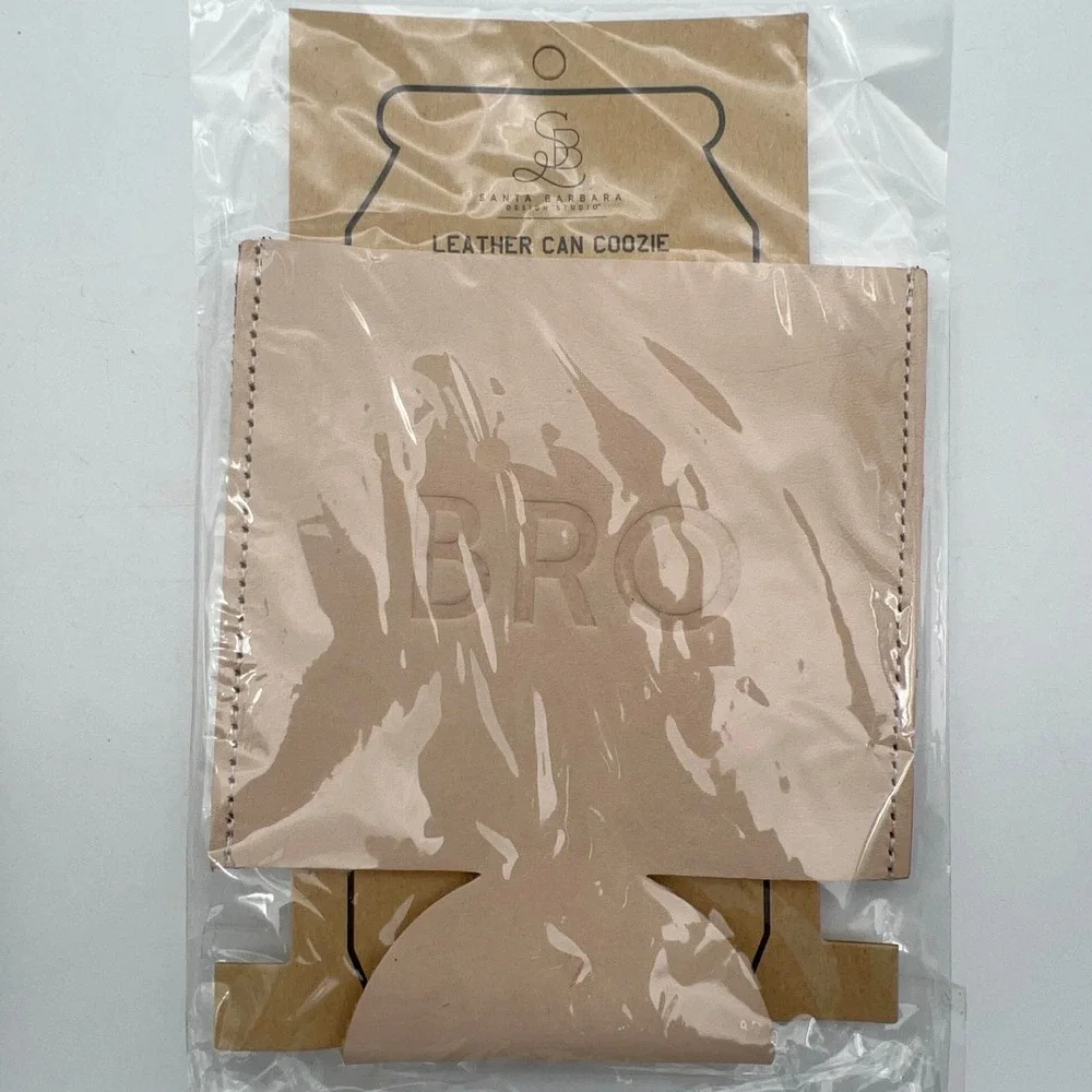 Santa Barbara Sips Drinkwear Leather Can 2 Coozies CEO consume every ounce & BRO
